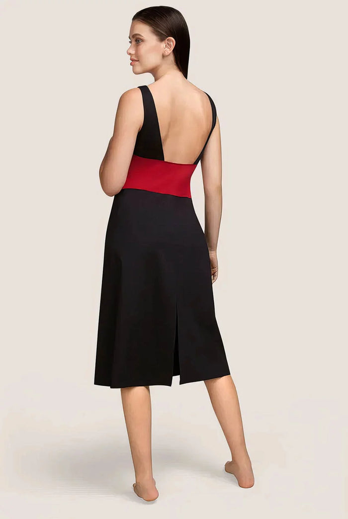 SARDA BEAUVOIR DRESS | BLACK/RED