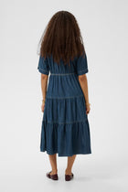 CREAM WINNIE DRESS | BANFF MEDIUM BLUE