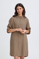 FRANSA JETT DRESS | BROWN