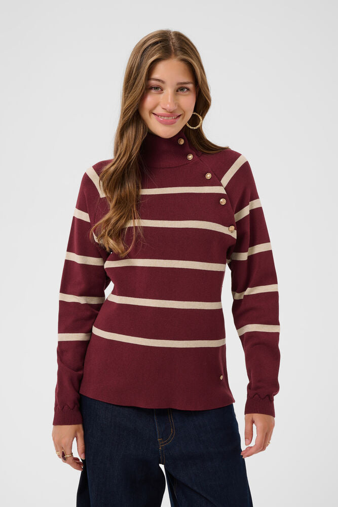 CREAM DELA PULLOVER | CABERNET STRIPE
