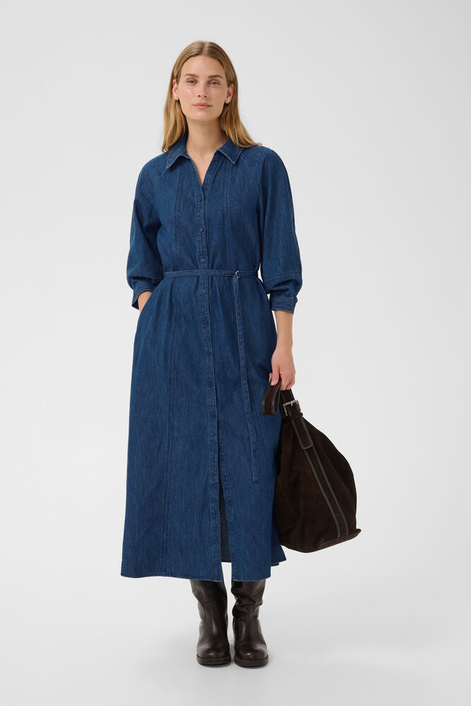 PART TWO CHRESTINA DRESS | MEDIUM DARK BLUE