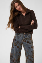CREAM RAMONA JEAN | BROWN DENIM FLOWER