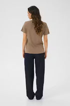 CREAM NAIA T-SHIRT | FOSSIL BROWN
