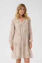 CREAM BINE DRESS | COBBLESTONE
