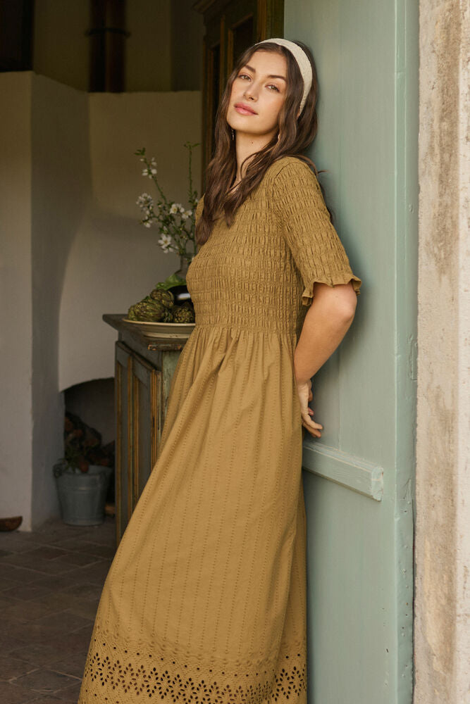 CREAM JANA DRESS | GOTHIC OLIVE