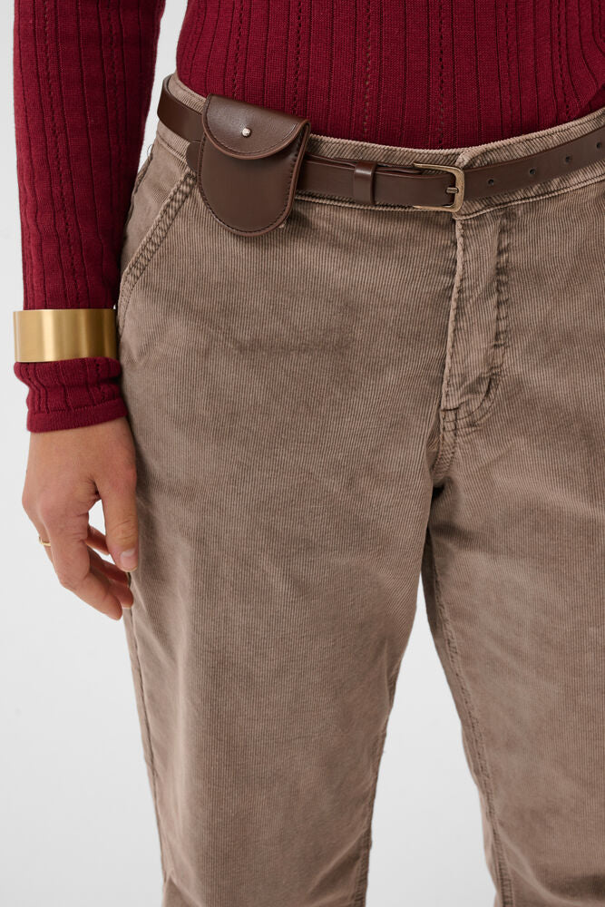 CREAM BRADY PANT | BROWN LENTIL