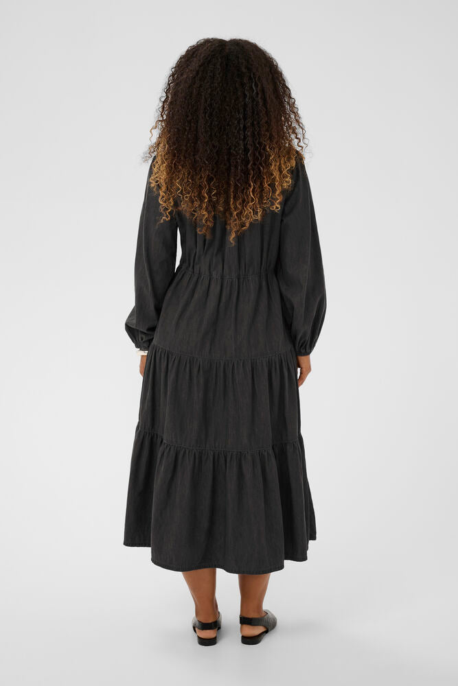 CREAM BRITT DRESS | LIGHT GREY DENIM