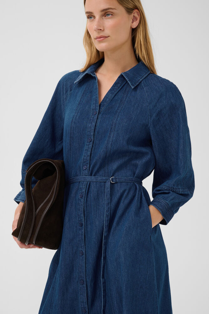 PART TWO CHRESTINA DRESS | MEDIUM DARK BLUE