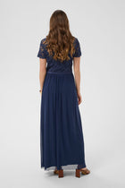CREAM SYLVIE DRESS | NAVY BLAZER