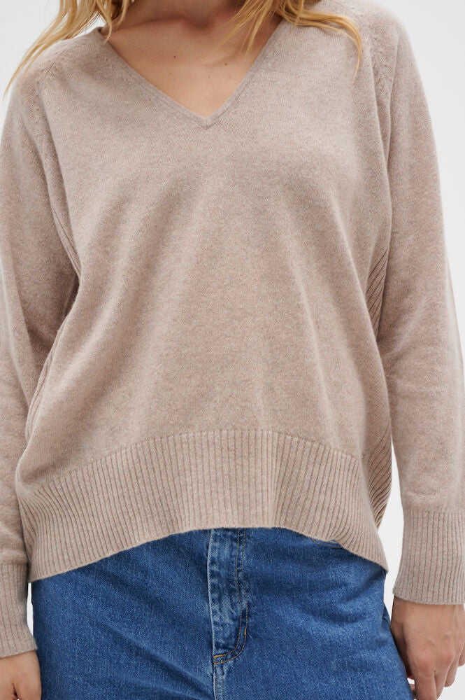 IN WEAR LUKKA PULLOVER | BEIGE MELANGE - BROWN