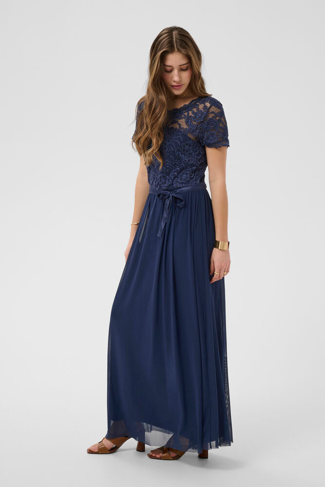 CREAM SYLVIE DRESS | NAVY BLAZER