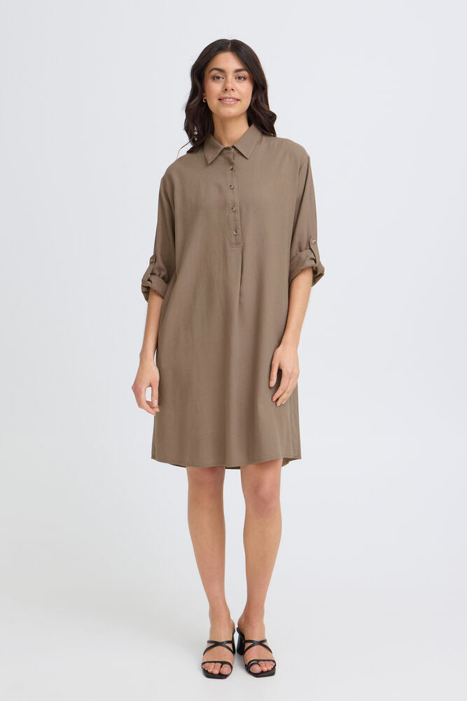 FRANSA JETT DRESS | BROWN