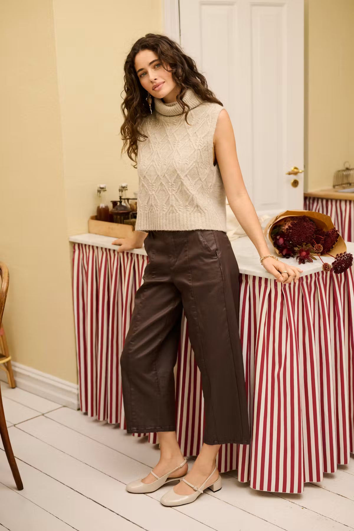 CREAM WINNI TROUSER | JAVA BROWN
