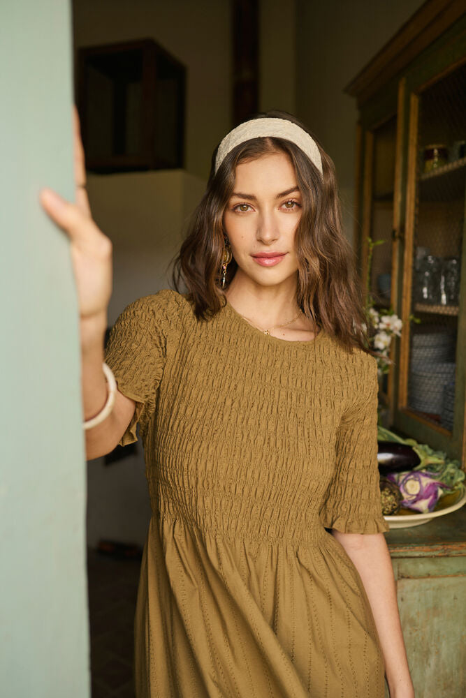 CREAM JANA DRESS | GOTHIC OLIVE