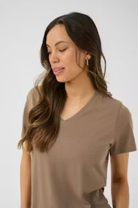 CREAM NAIA T-SHIRT | FOSSIL BROWN
