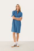 Load image into Gallery viewer, PART TWO RAQUELA DRESS | LIGHT BLUE
