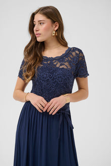 CREAM SYLVIE DRESS | NAVY BLAZER