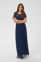 CREAM SYLVIE DRESS | NAVY BLAZER