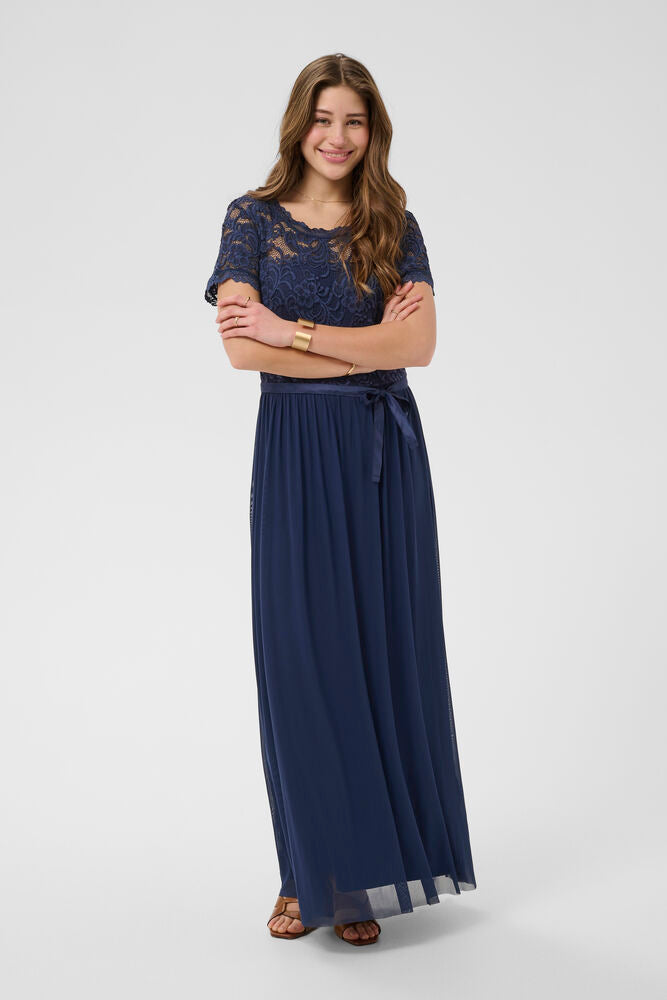 CREAM SYLVIE DRESS | NAVY BLAZER