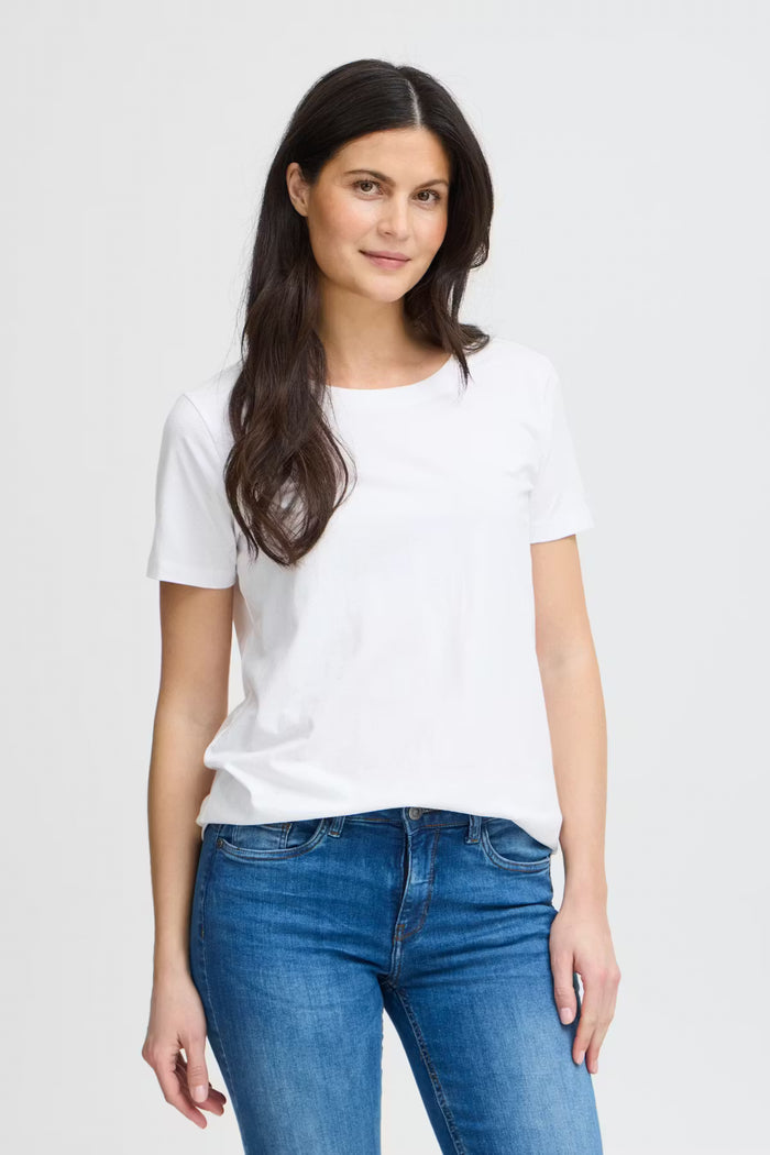 FRANSA ZASHOULDER TEE | ANTIQUE WHITE