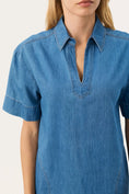 Load image into Gallery viewer, PART TWO RAQUELA DRESS | LIGHT BLUE
