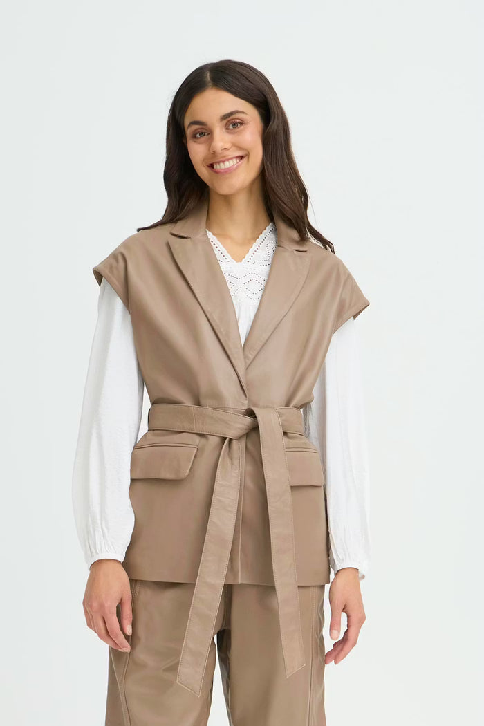 FRANSA LEX WAISTCOAT | PINE BARK