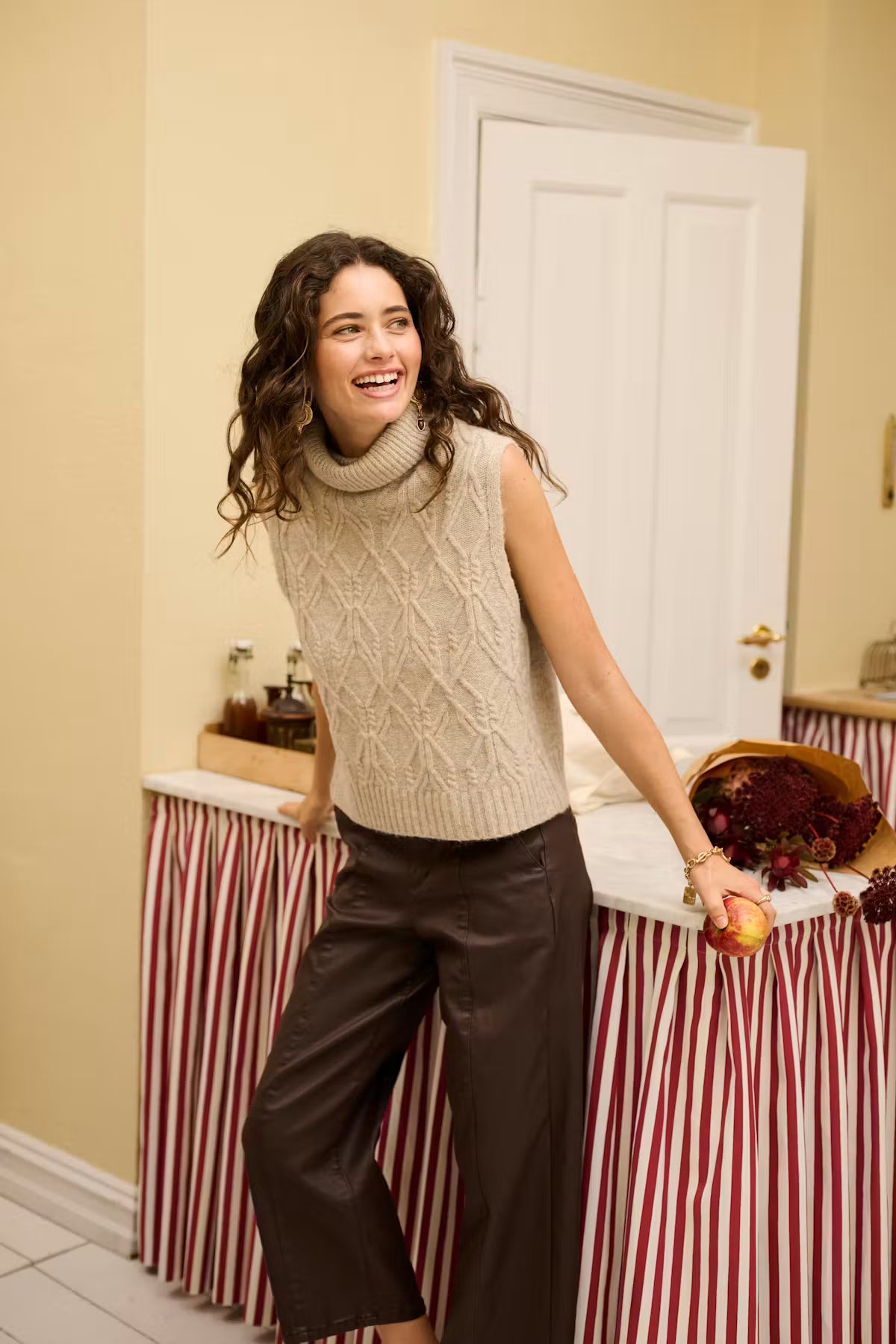 CREAM WINNI TROUSER | JAVA BROWN