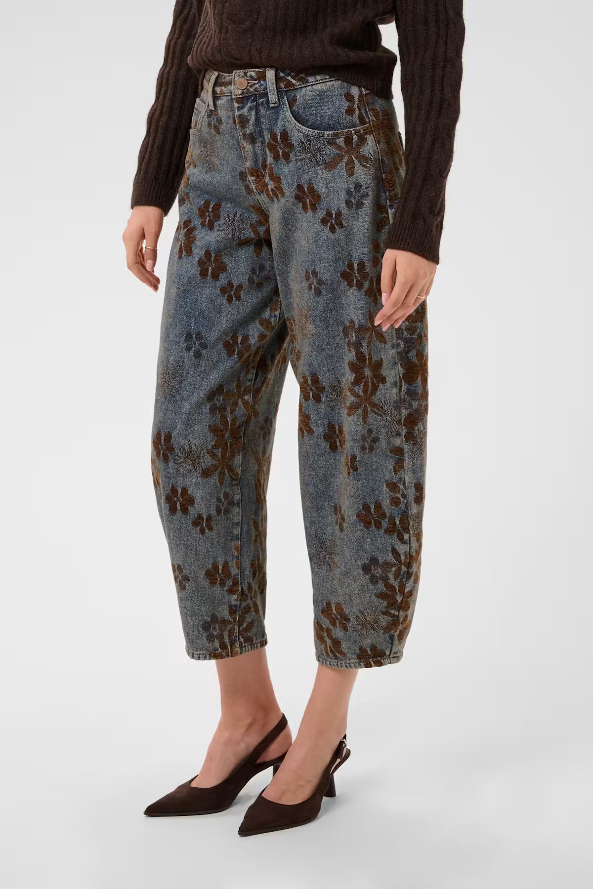CREAM RAMONA JEAN | BROWN DENIM FLOWER