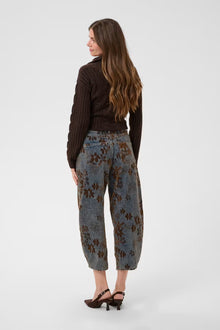 CREAM RAMONA JEAN | BROWN DENIM FLOWER