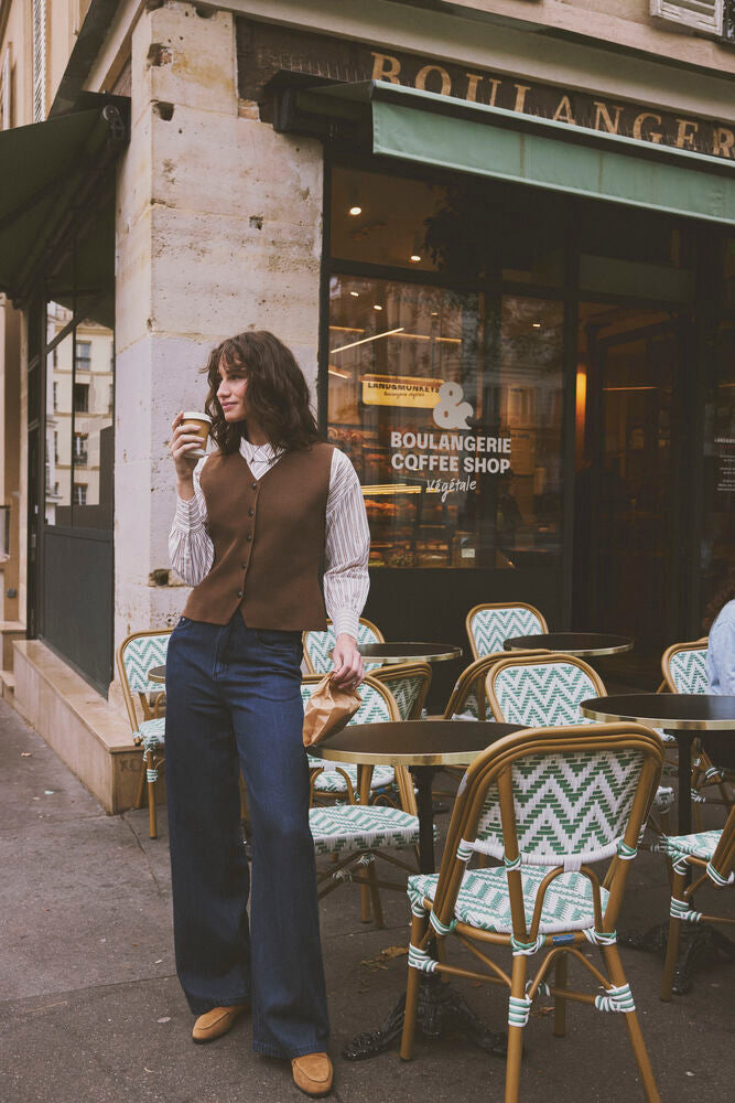 FRANSA ZABA SHIRT | WHITE RUM RAISIN STRIPE