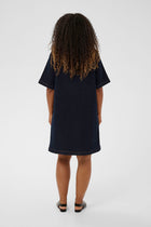 CREAM DENAYA DRESS | DARK BLUE DENIM