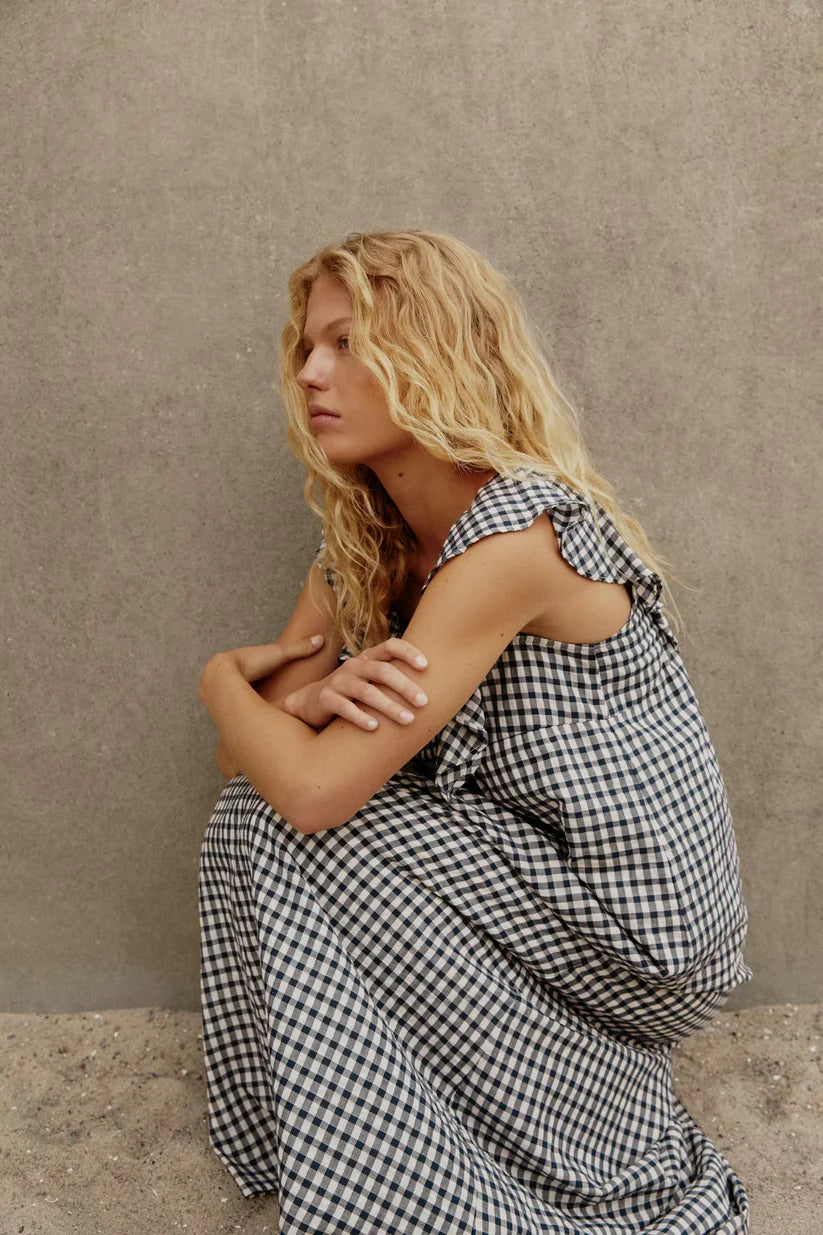 PART TWO BIRTHINE DRESS | BLUE CHECK