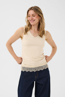 CREAM ALVAIA TANK | OATMEAL