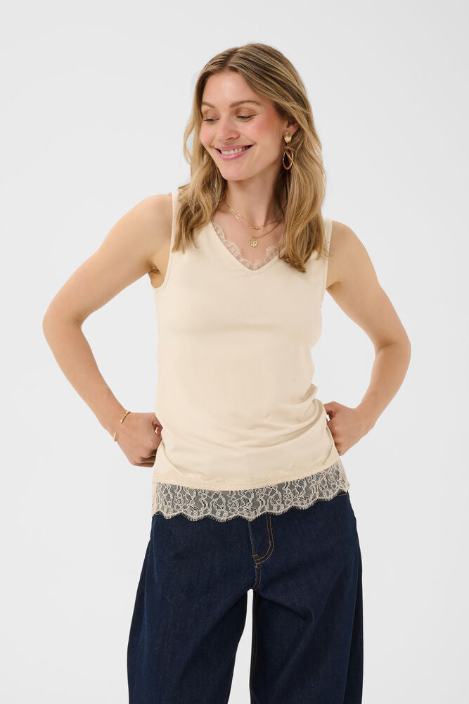 CREAM ALVAIA TANK | OATMEAL