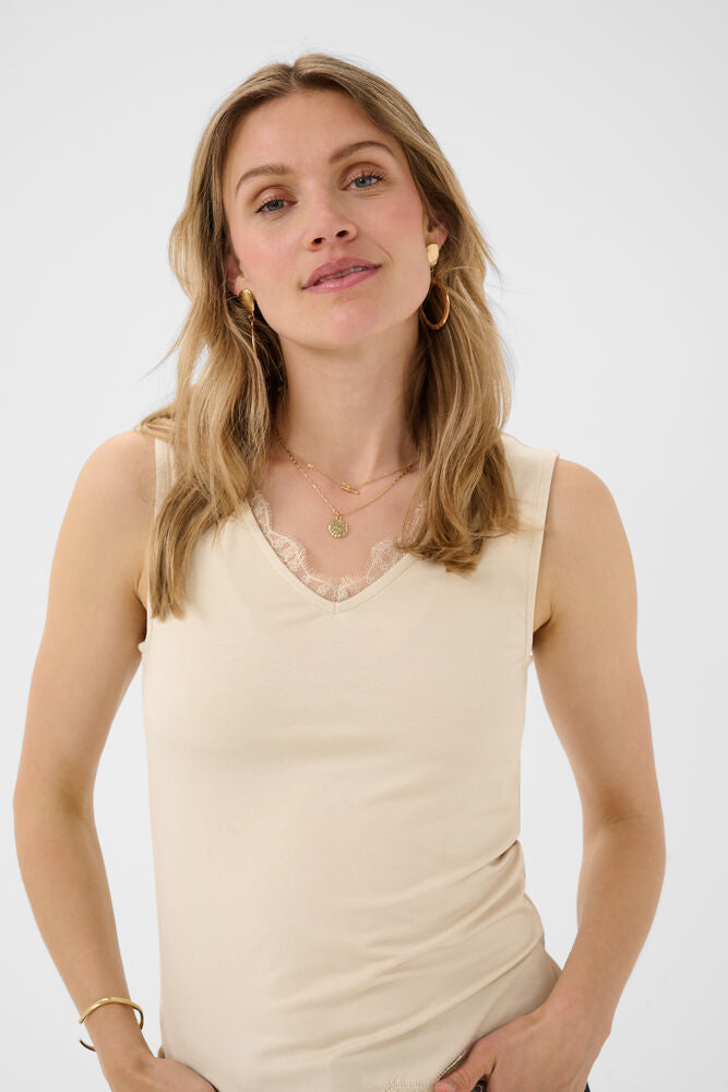CREAM ALVAIA TANK | OATMEAL