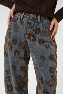 CREAM RAMONA JEAN | BROWN DENIM FLOWER