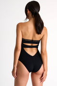 Load image into Gallery viewer, Strapless One-Piece Swimsuit With Mosaic Cutouts 04 / 800 Black

