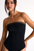Load image into Gallery viewer, Strapless One-Piece Swimsuit With Mosaic Cutouts 04 / 800 Black

