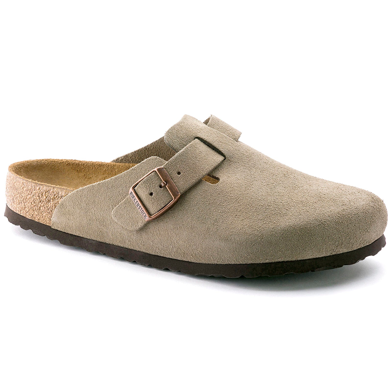 BIRKENSTOCK BOSTON SOFT FOOTBED SUEDE | TAUPE