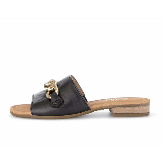 GABOR MULE SLIP ON SMOOTH LEATHER | BLACK