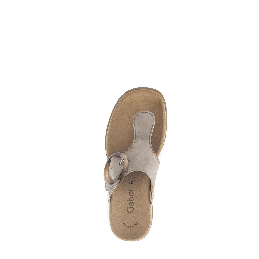 GABOR SANDAL THONG BUCKLE | BEIGE