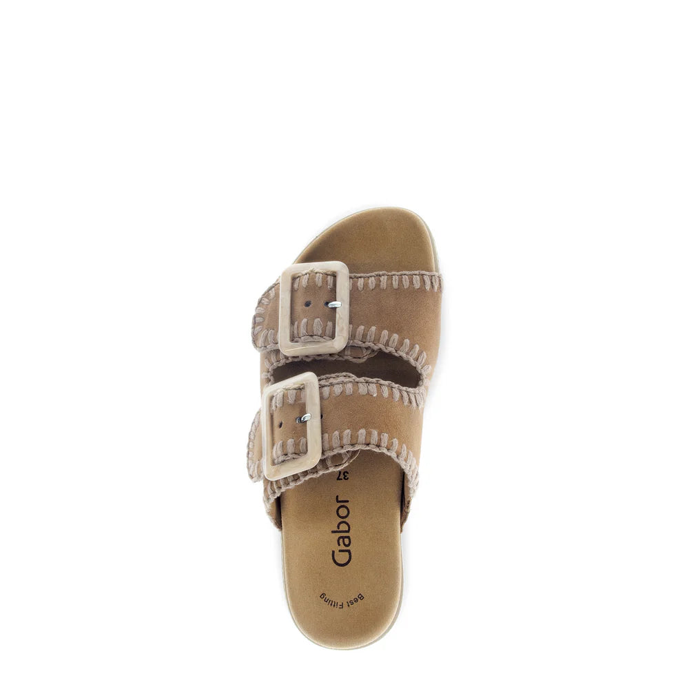 GABOR 2-STRAP SANDAL | WALNUT