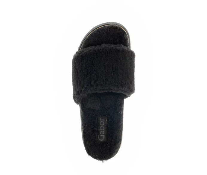 GABOR WOOL SLIPPER | BLACK