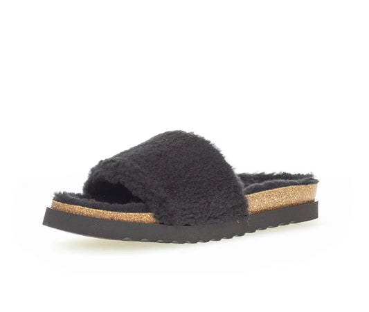 GABOR WOOL SLIPPER | BLACK