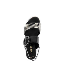 GABOR BUCKLE WEDGE SANDAL | BLACK/PANNA