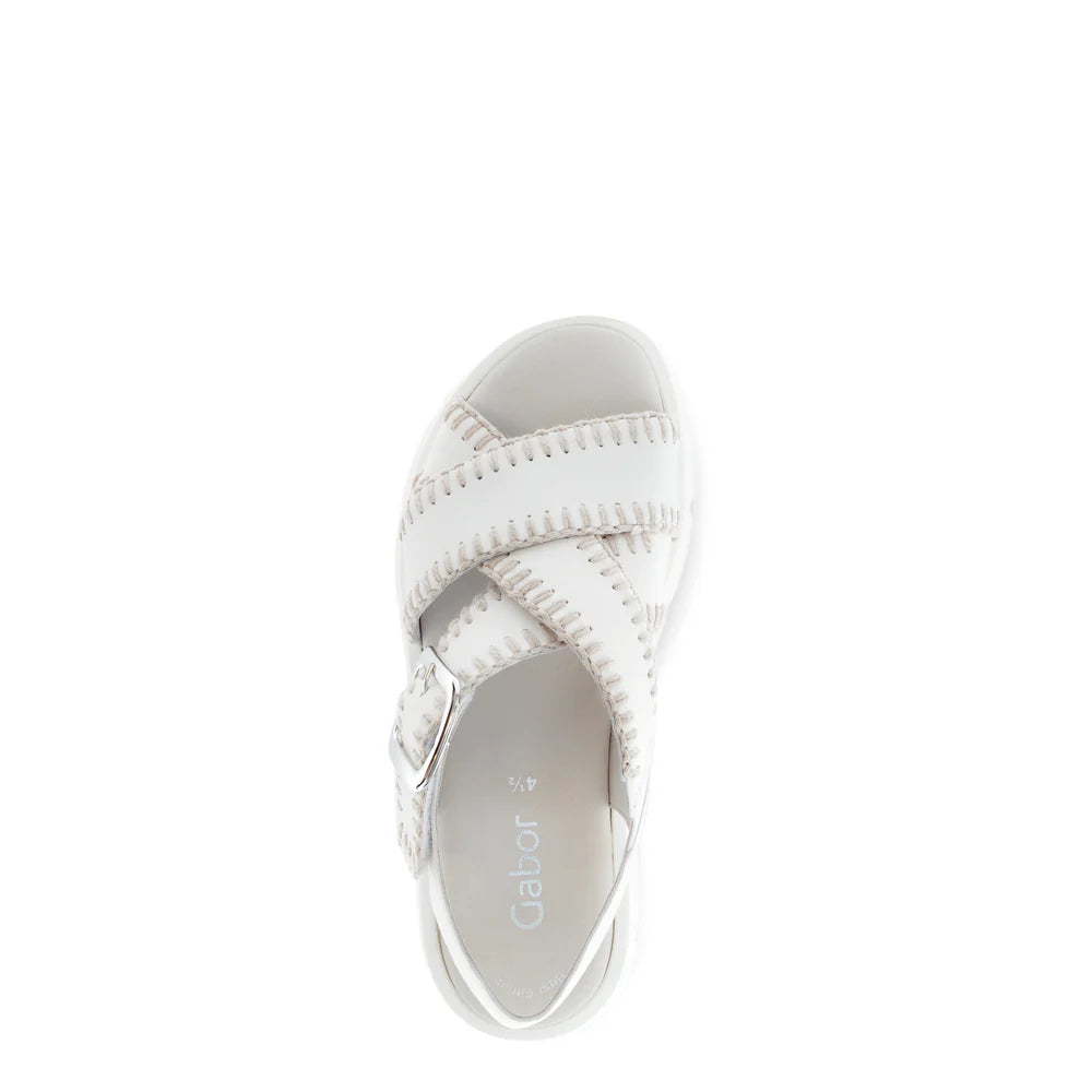 GABOR X-STRAP SANDAL | OFF WHITE
