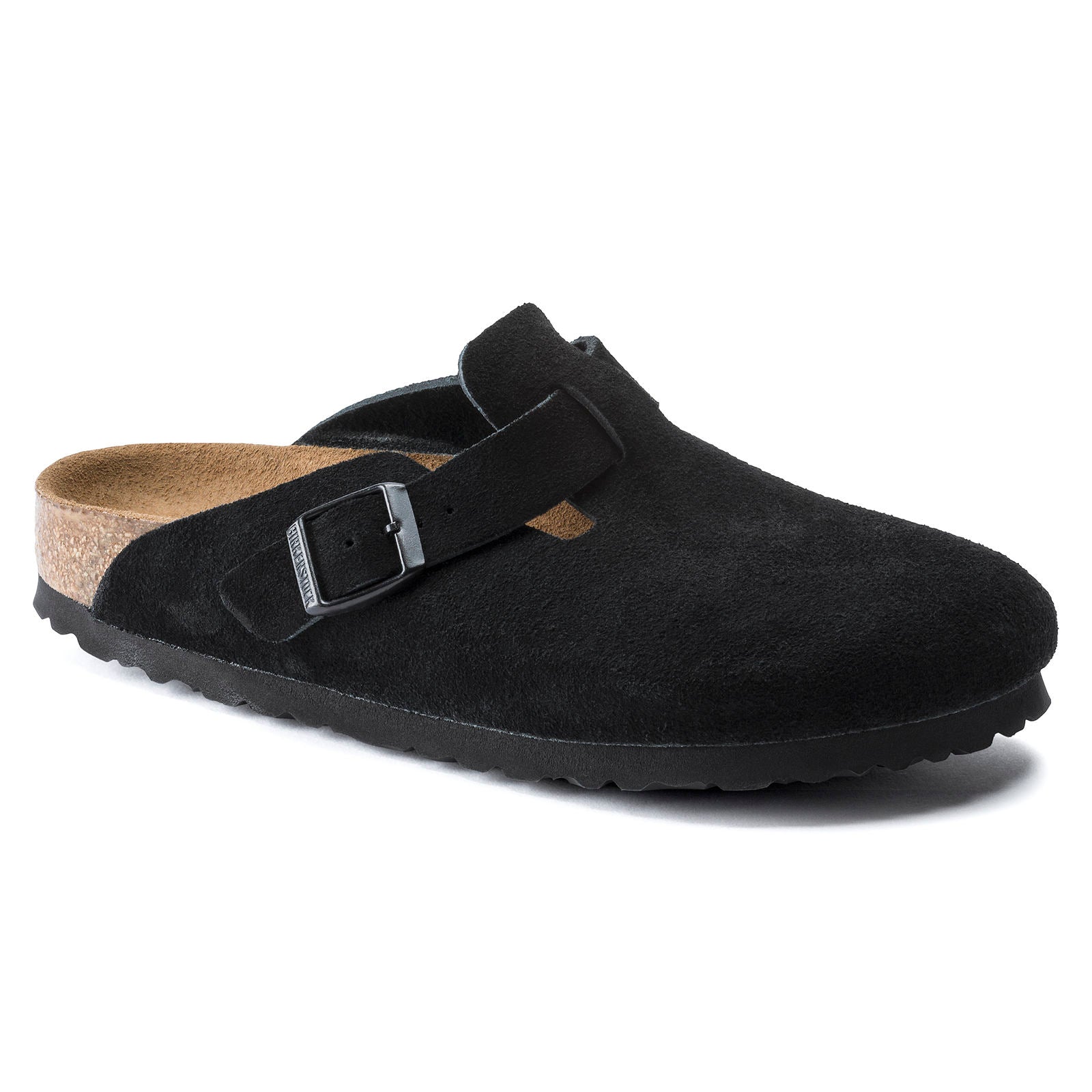 BIRKENSTOCK BOSTON SOFT FOOTBED SUEDE | BLACK