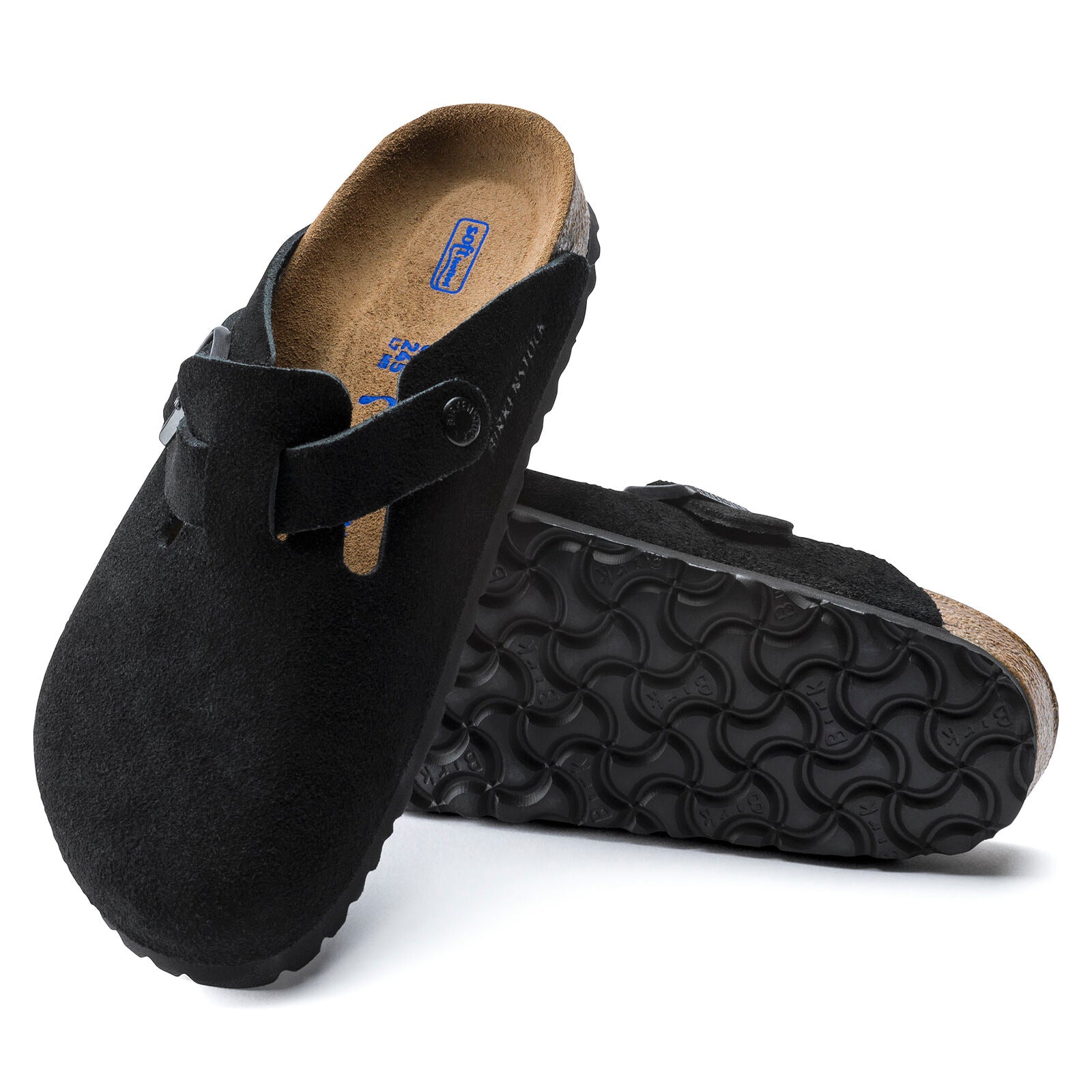 BIRKENSTOCK BOSTON SOFT FOOTBED SUEDE | BLACK