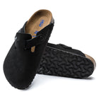 BIRKENSTOCK BOSTON SOFT FOOTBED SUEDE | BLACK