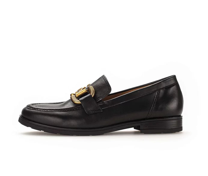 GABOR COMFORT LEATHER LOAFER | BLACK